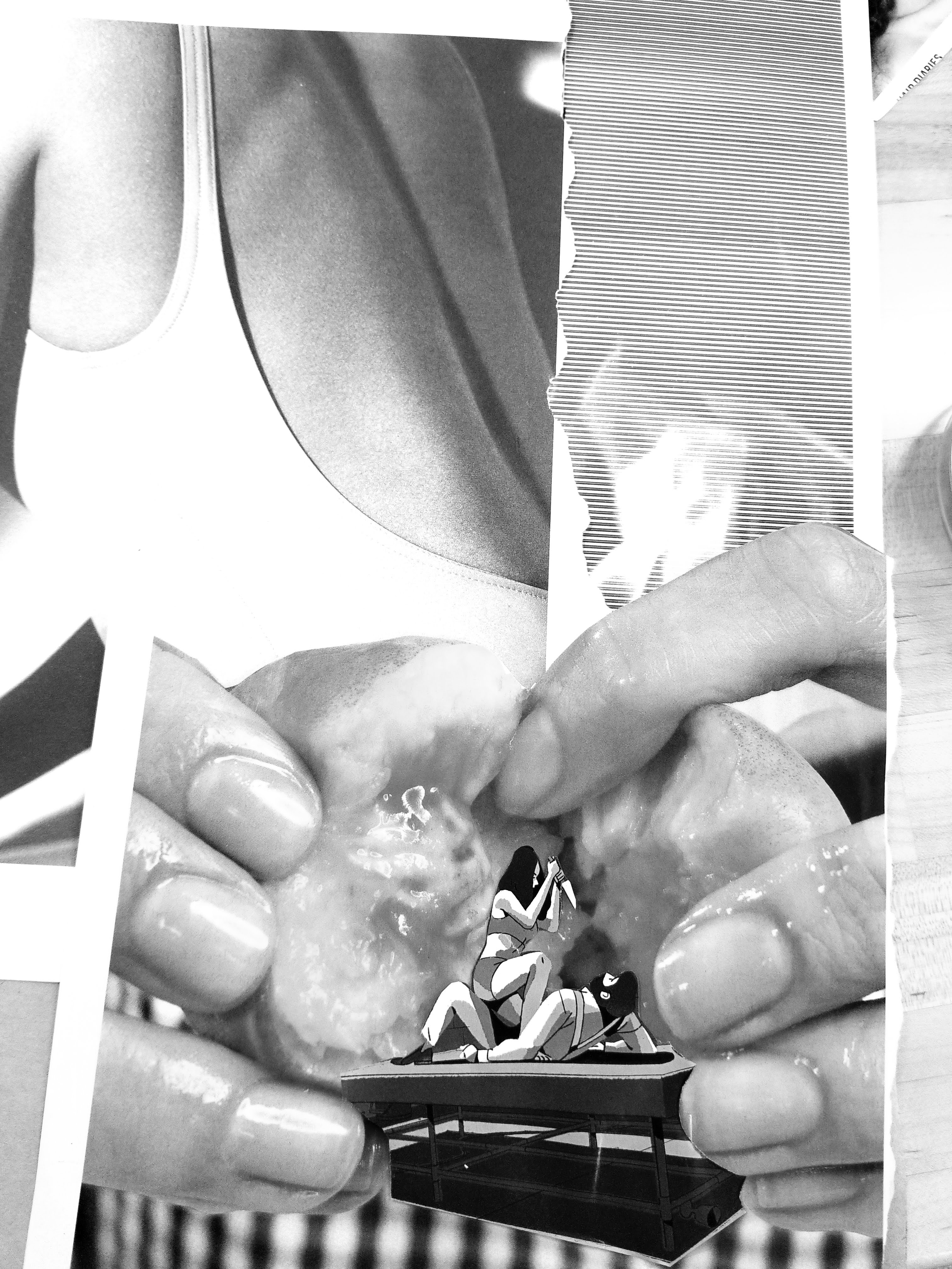 peach bw collage